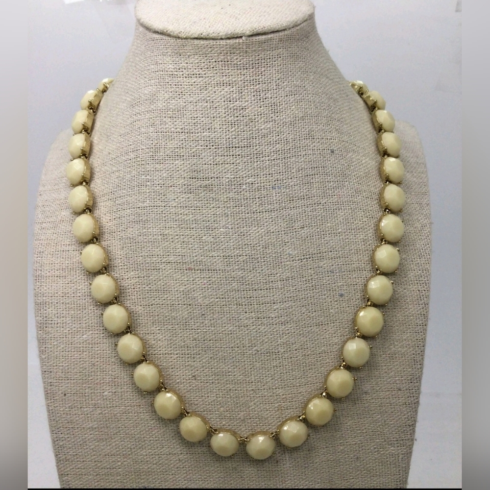 Banana Republic Off White Rhinestone Necklace 16" EUC